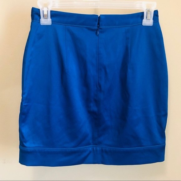 Club Monaco Royal Blue Satin Mini Skirt with Pockets Women's Size 0 - Picture 6 of 8